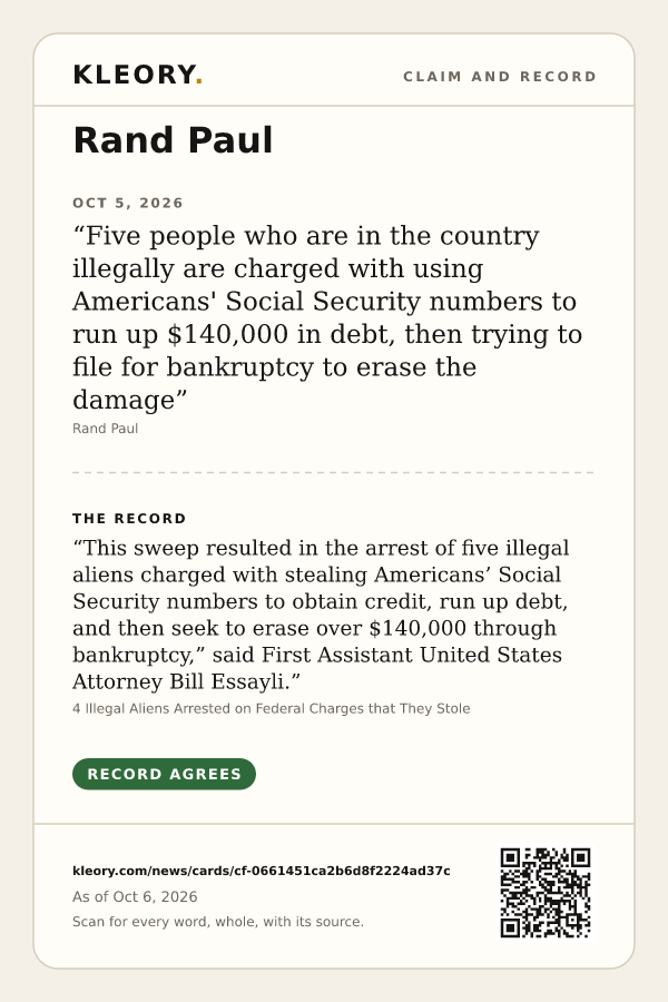 Poster of the Rand Paul card