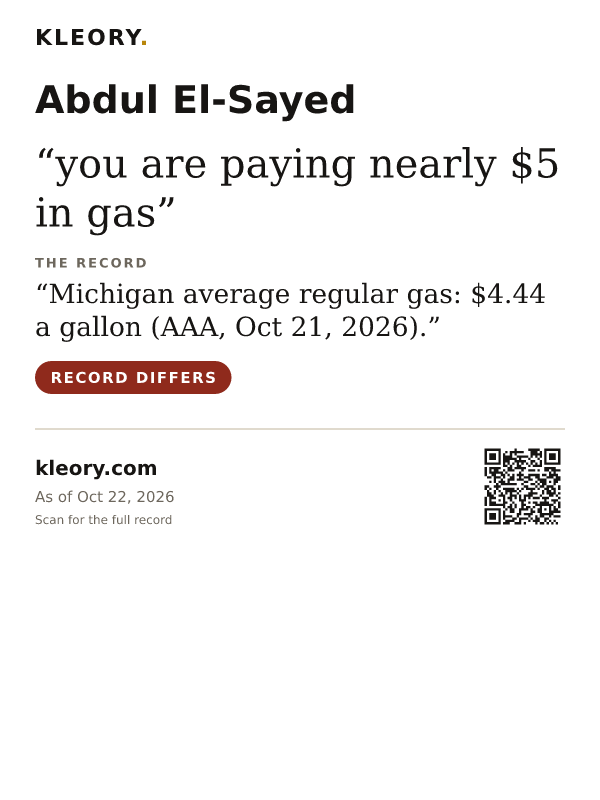 Tee with the Abdul El-Sayed card on the front