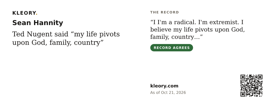 Mug with the Sean Hannity card, quote side