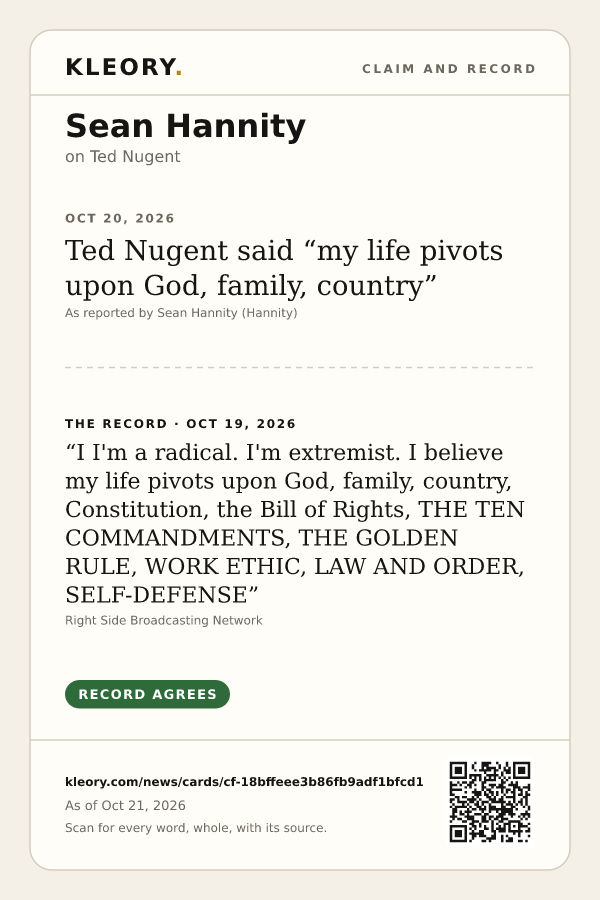Poster of the Sean Hannity card
