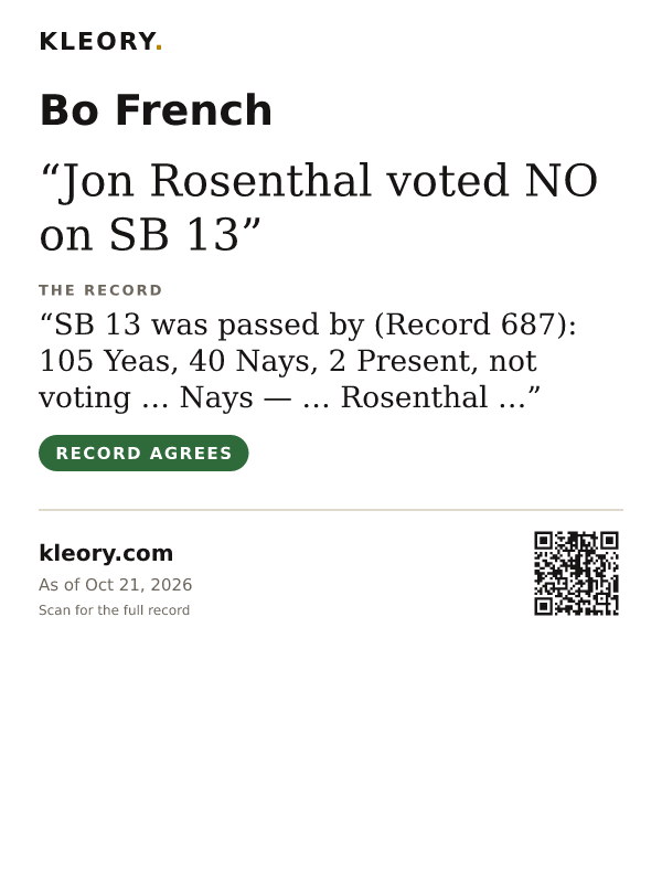 Tee with the Bo French card on the front