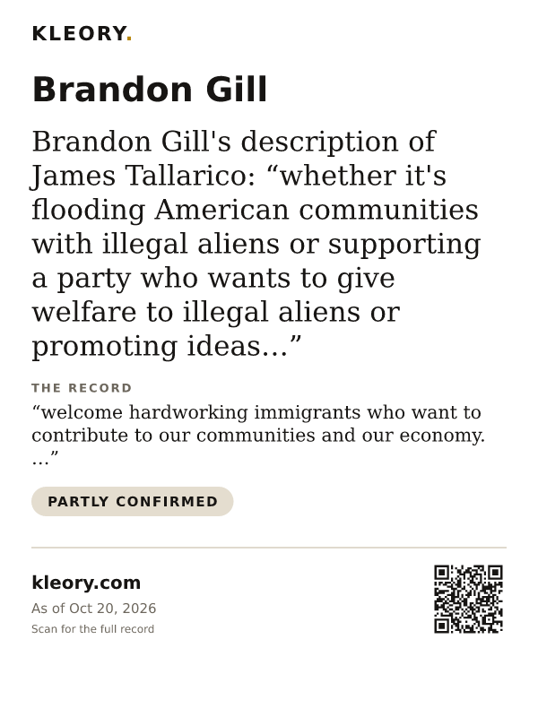 Tee with the Brandon Gill card on the front