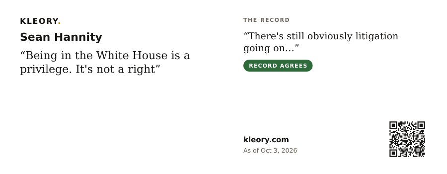 Mug with the Sean Hannity card, quote side