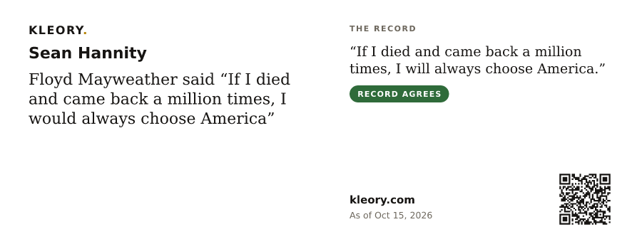 Mug with the Sean Hannity card, quote side