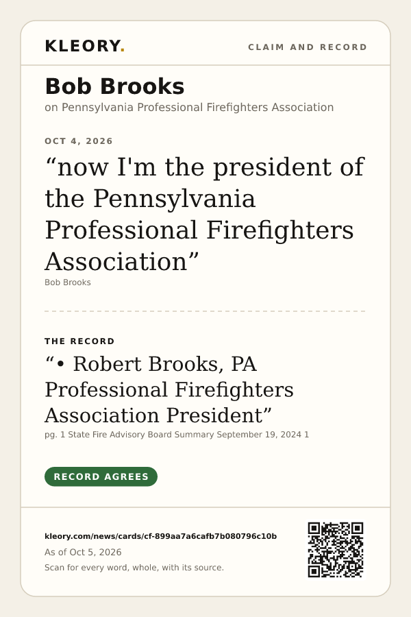 Poster of the Bob Brooks card