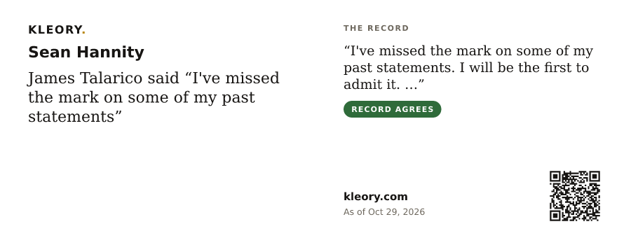 Mug with the Sean Hannity card, quote side