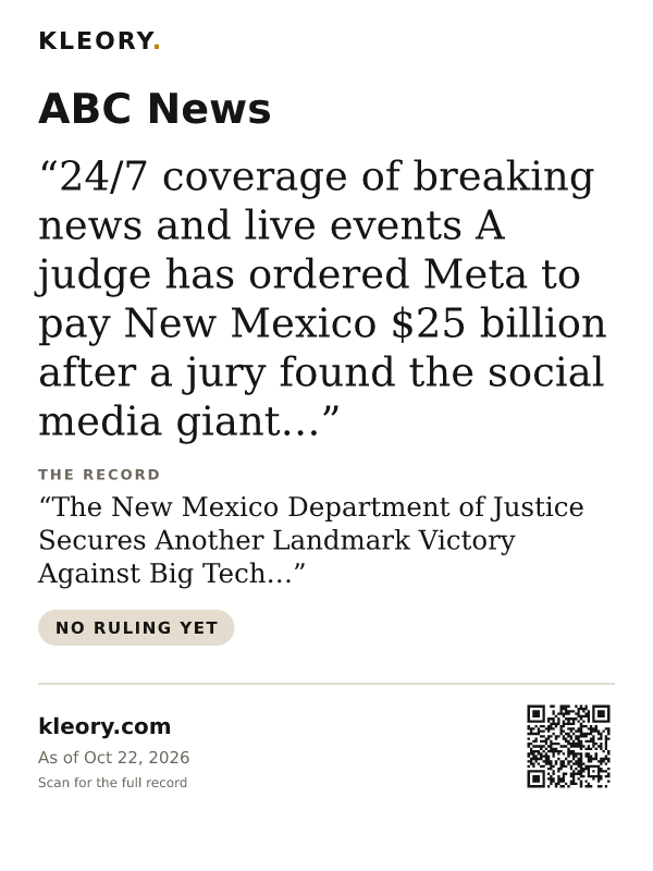 Tee with the ABC News card on the front