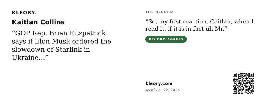 Mug with the Kaitlan Collins card, quote side